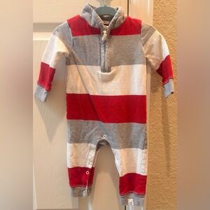 Burt's Bees Red, Gray & White Striped Outfit